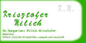 krisztofer milich business card